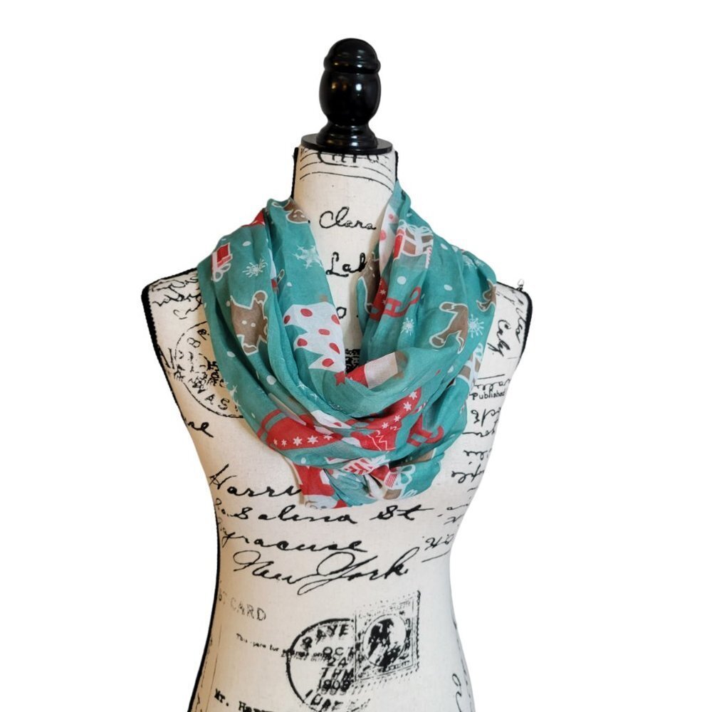 NWT Renshun Accessories Christmas Print Scarf